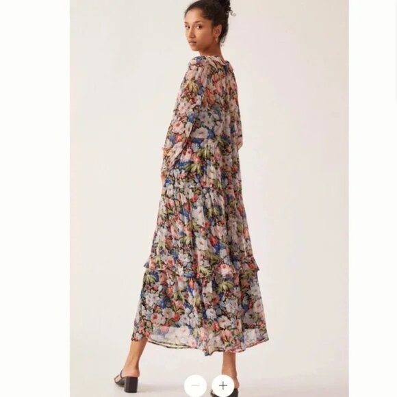 Anthropologie - The Marais Printed Chiffon Maxi Dress - Picture 2 of 7